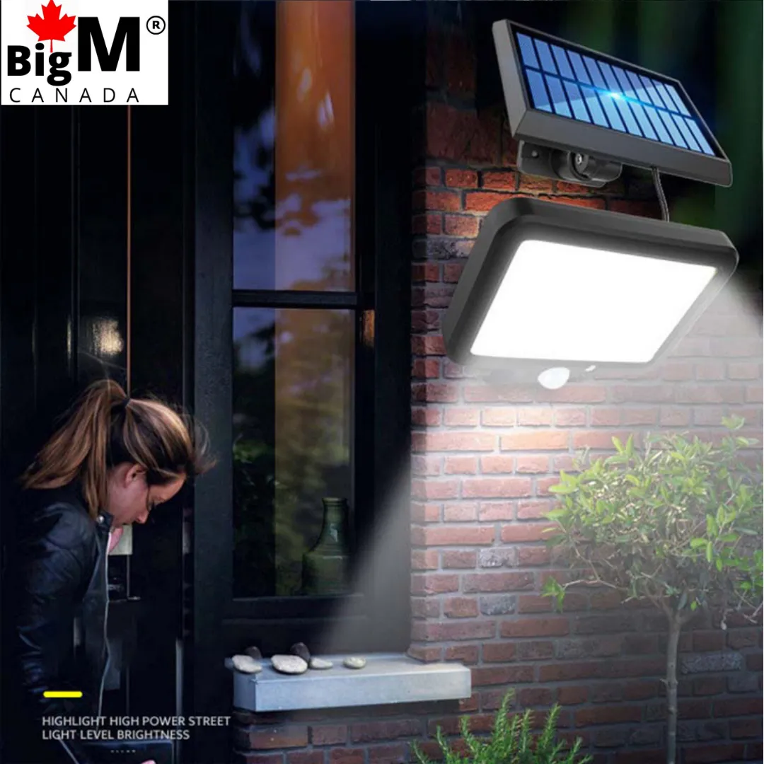 BigM 1000 Lumens LED Solar Motion Sensor Light & 10 Ft Extension Cable