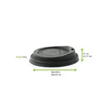 Black Compostable Coffee Lid For 10Oz, 12Oz, 16Oz, 20Oz - Dia:3in H:.75in 1000 Pcs/Cs