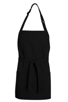 Black Premium Short Bib Adjustable Apron (3 Pockets)