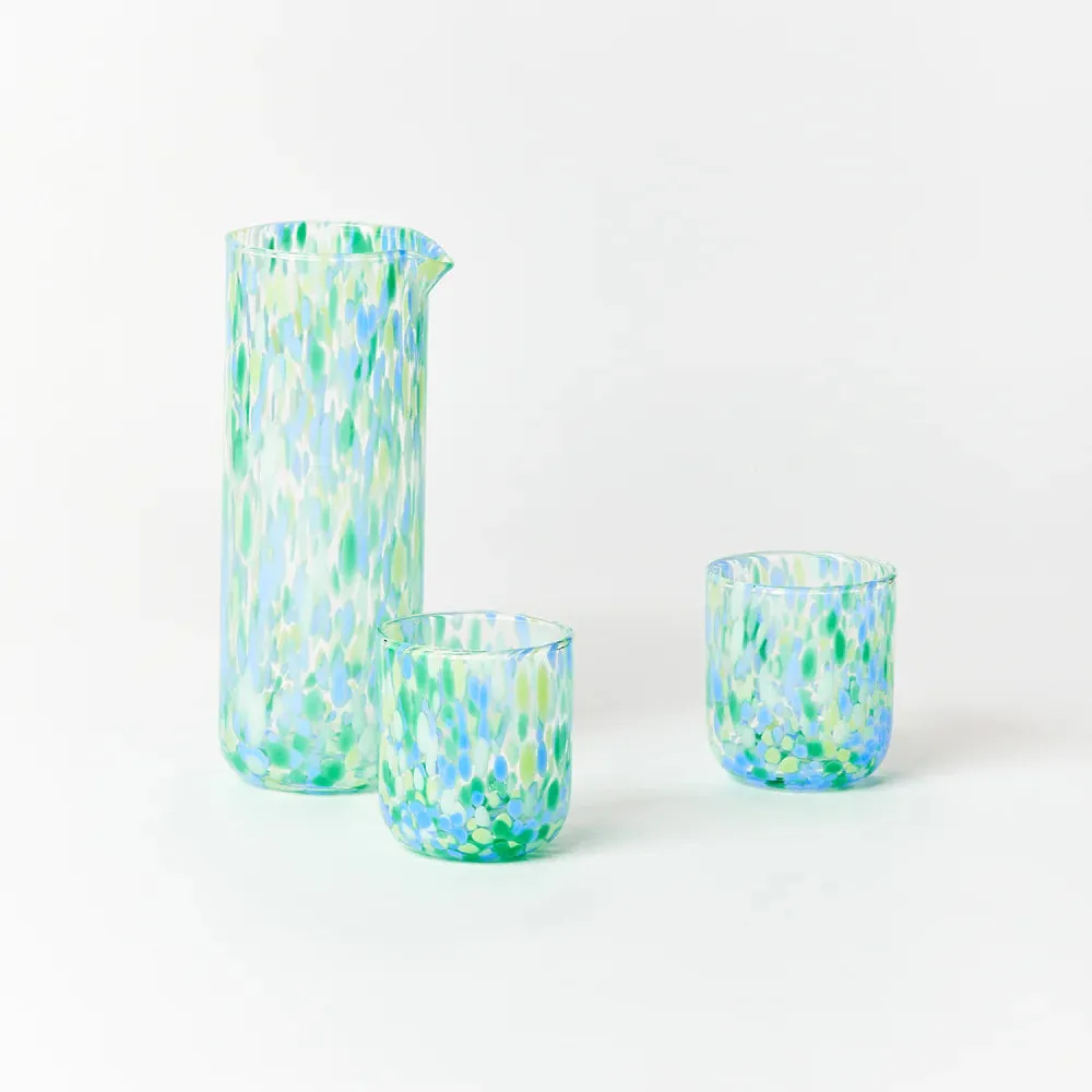 Bonnie & Neil Glass Carafe Dots - Confetti Blue