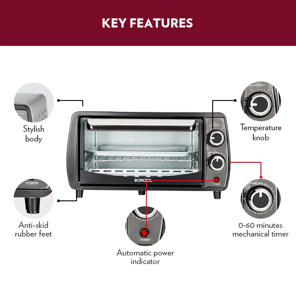 Borosil Prima Pro 10L Oven Toaster Griller (OTG)