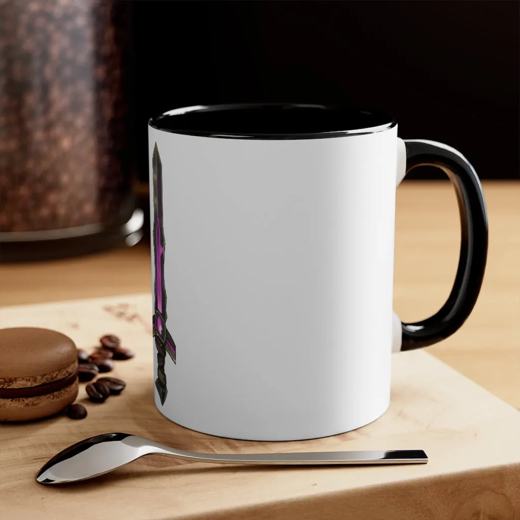 Brown and Purple Sword Accent Coffee Mug, 11oz