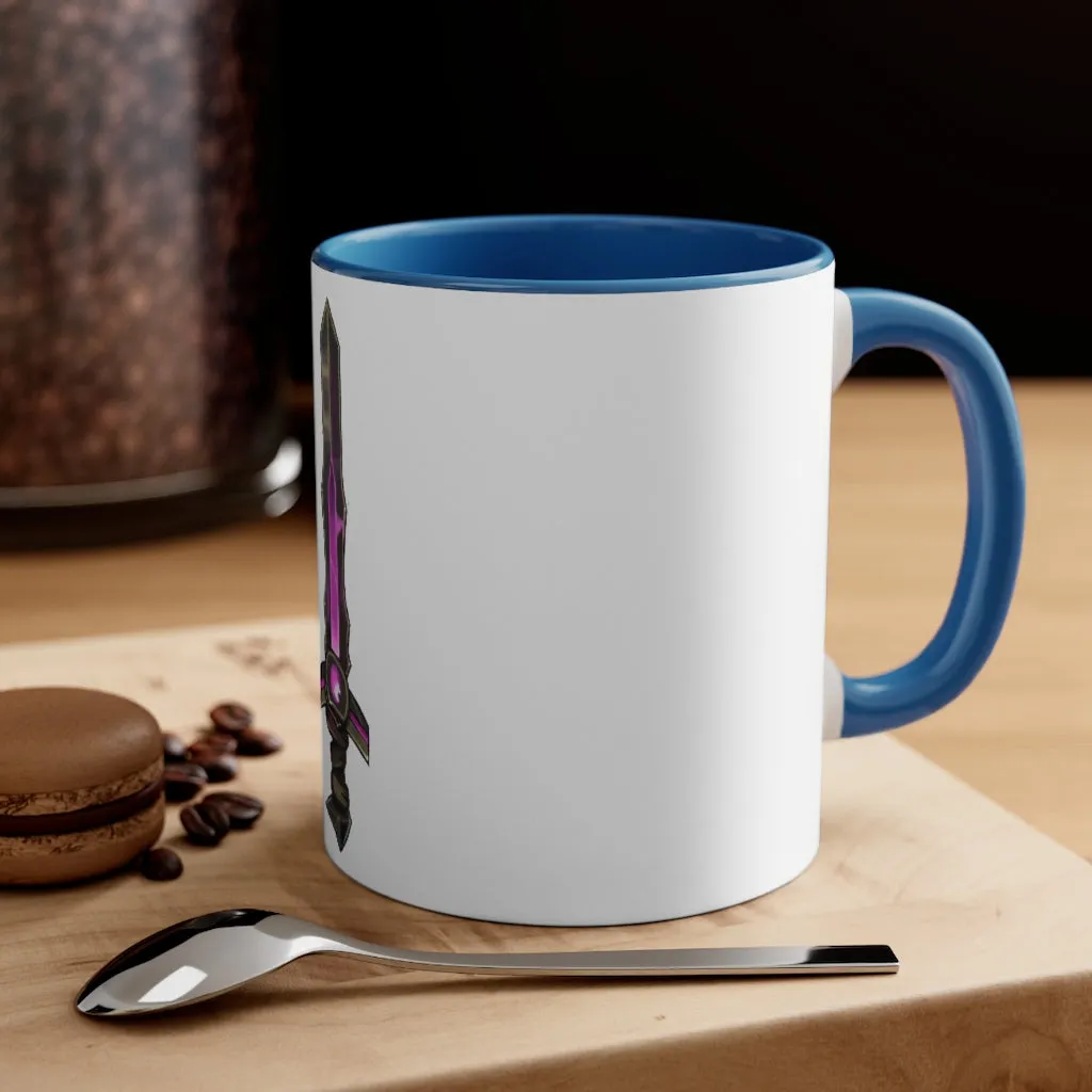 Brown and Purple Sword Accent Coffee Mug, 11oz