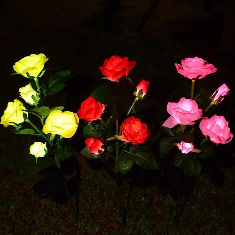 Bulk 27" Outdoor Solar Flower Rose Lights Wholesale