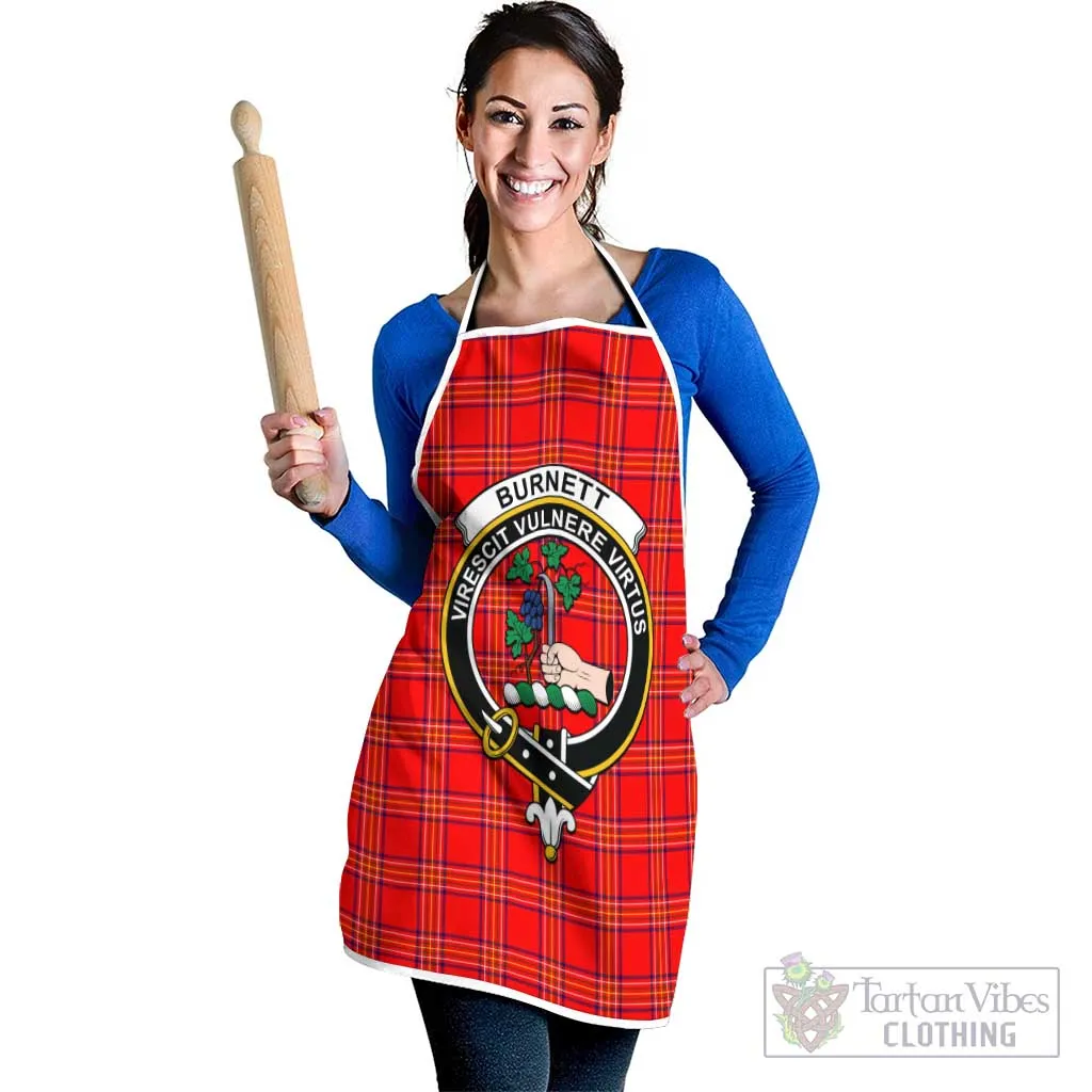 Burnett Modern Tartan Apron with Family Crest