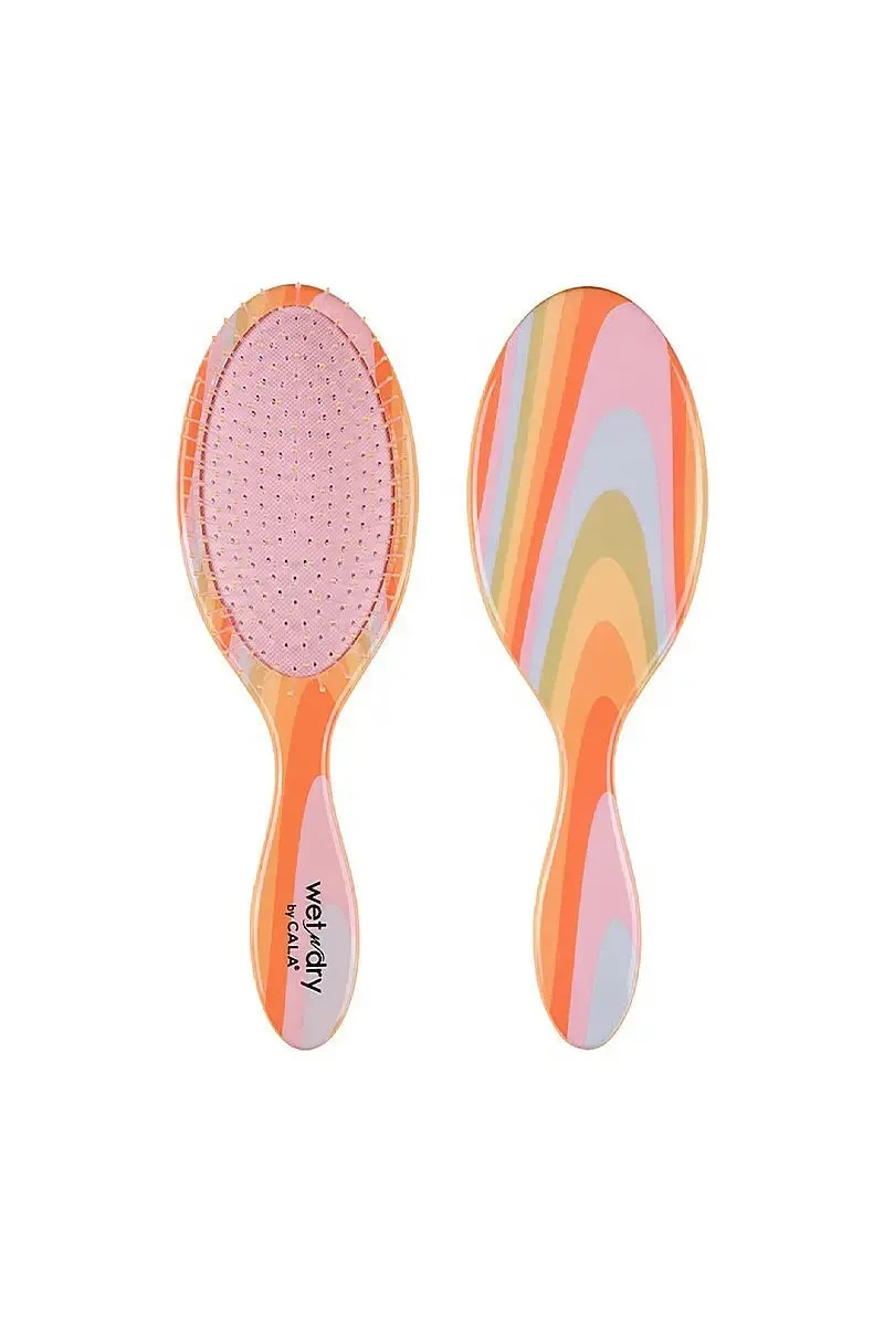 CALA Wet-N-Dry Detangling Hair Brush - Retro Rainbow