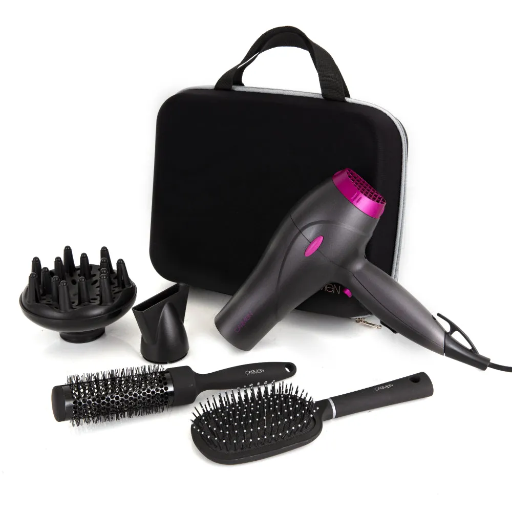 Carmen Neon Hair Dryer Set 2000w  - Graphite