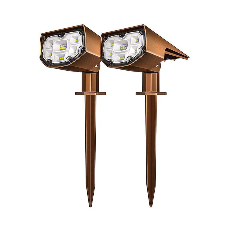 CD297 Bronzed-Colored Solar Spotlights 2 Pack, Cold White