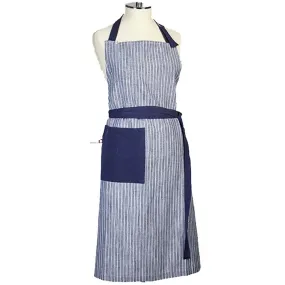 Chambray Stripe Ajustable Apron Blue, 26in x 37in