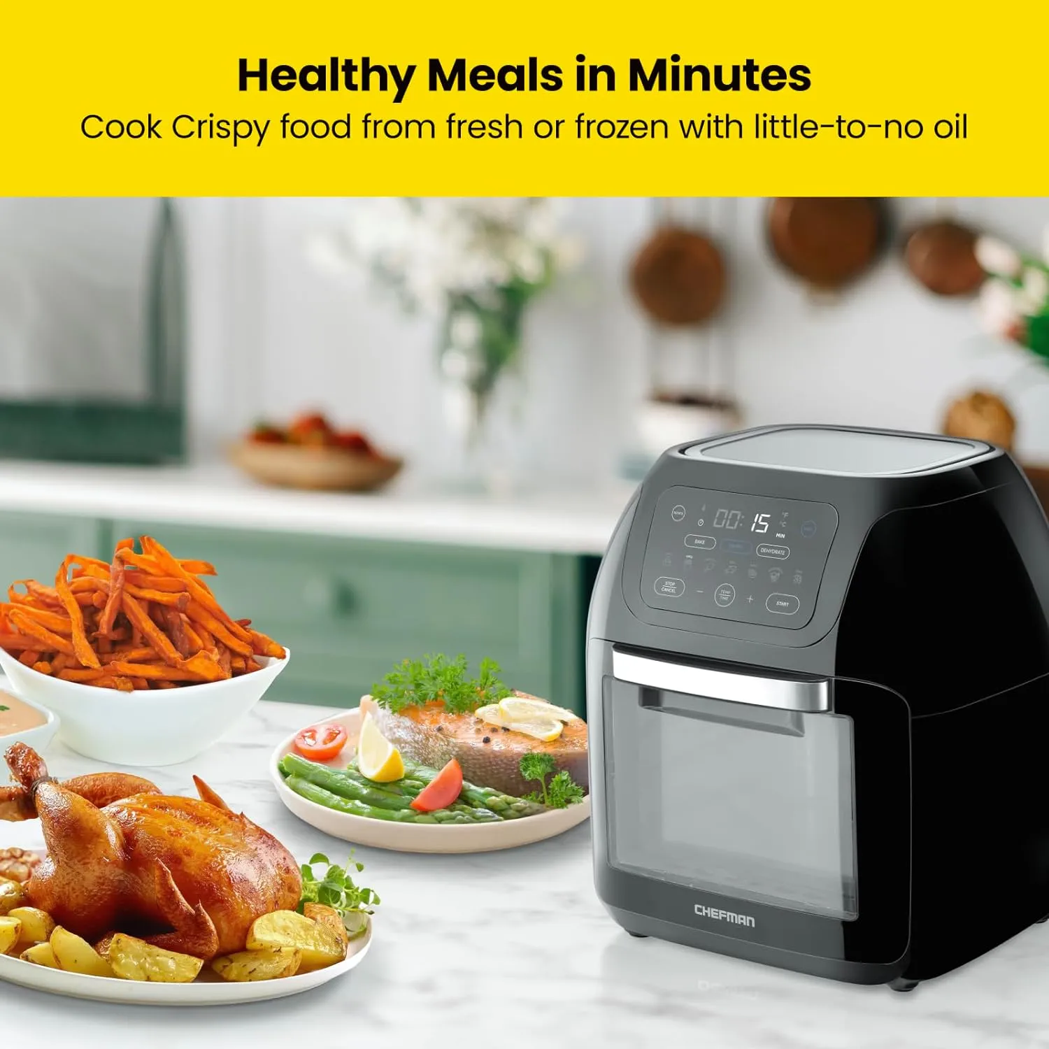 CHEFMAN Multifunctional Digital Air Fryer  Rotisserie, Dehydrator, Convection Oven