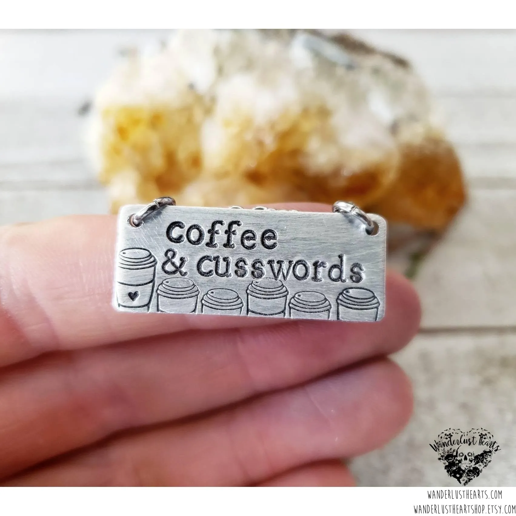 Coffee & Cuss words necklace