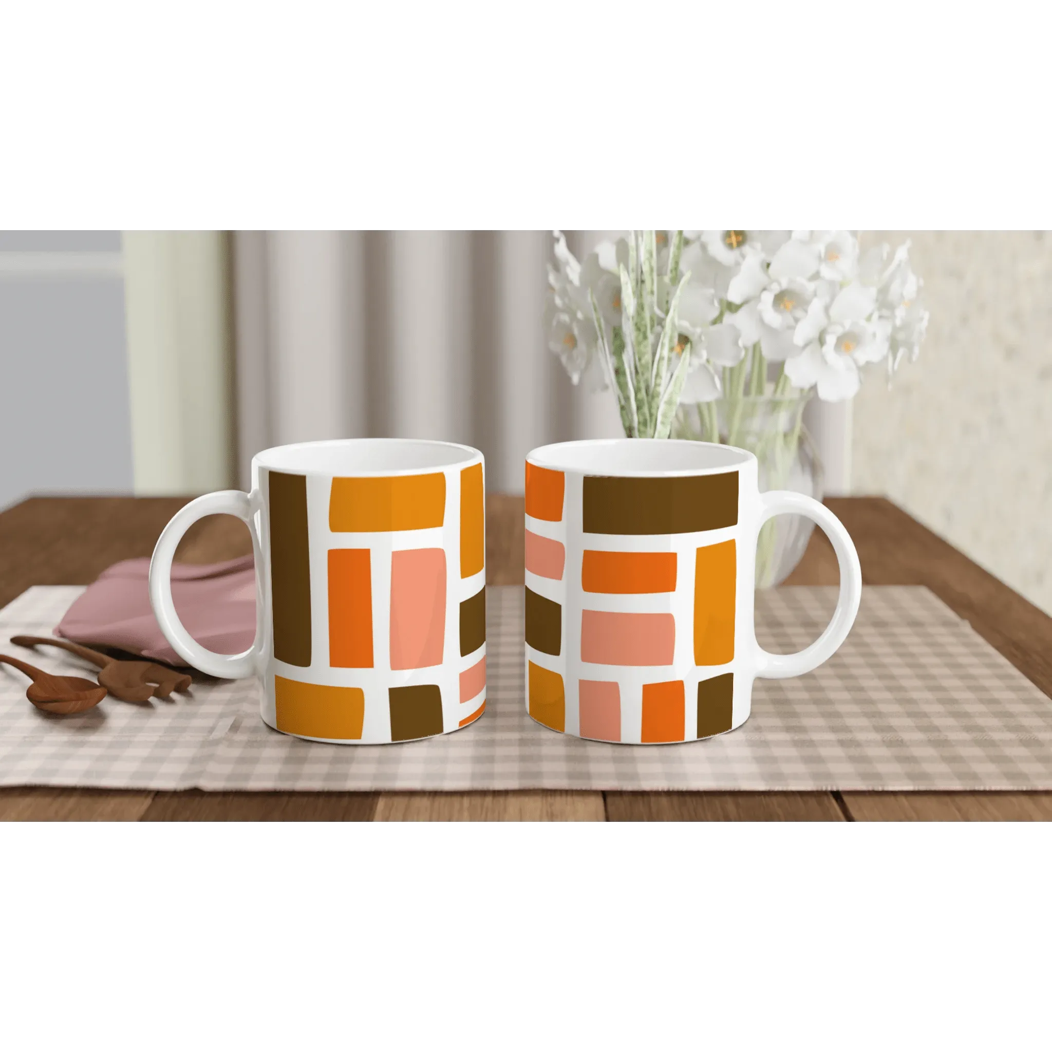 Colorful Brick Pattern Mug | Unique and Vibrant