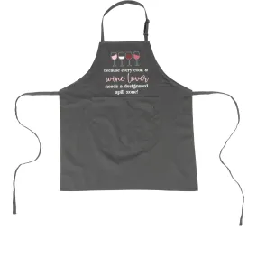 Cook & Wine Lover 100% Cotton Adjustable Apron