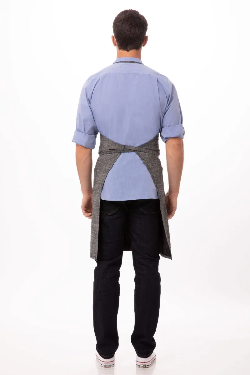 Corvallis Black & Steel Grey Bib Apron