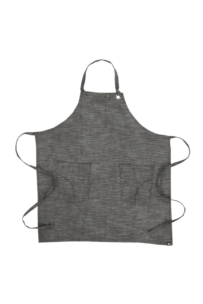 Corvallis Black & Steel Grey Bib Apron