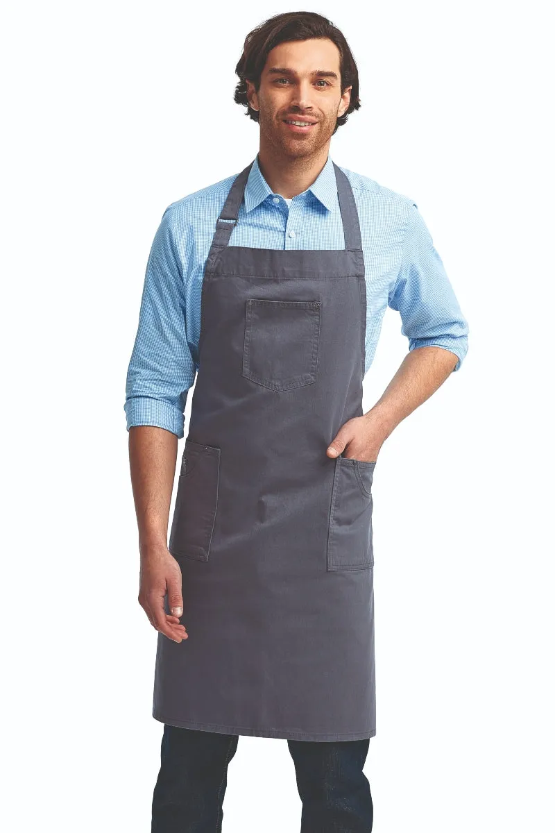 Cotton Chino Adjustable Bib Apron (3 Pocket)