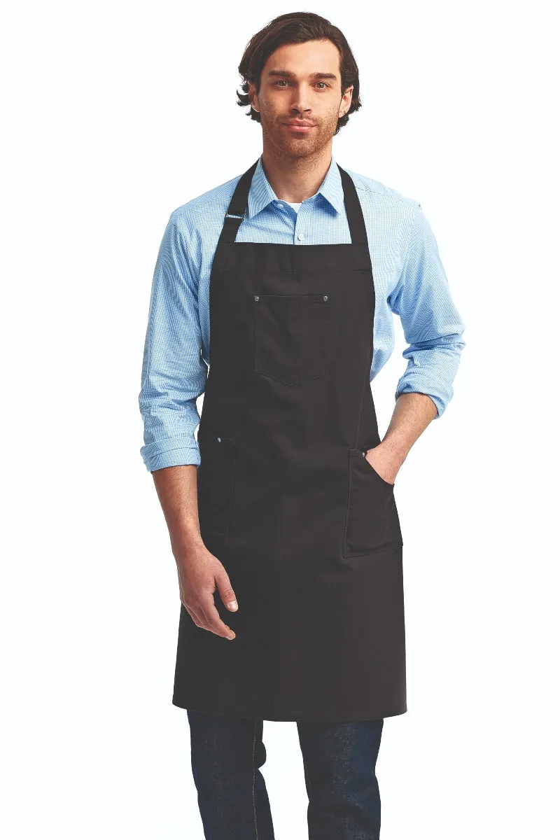 Cotton Chino Adjustable Bib Apron (3 Pocket)