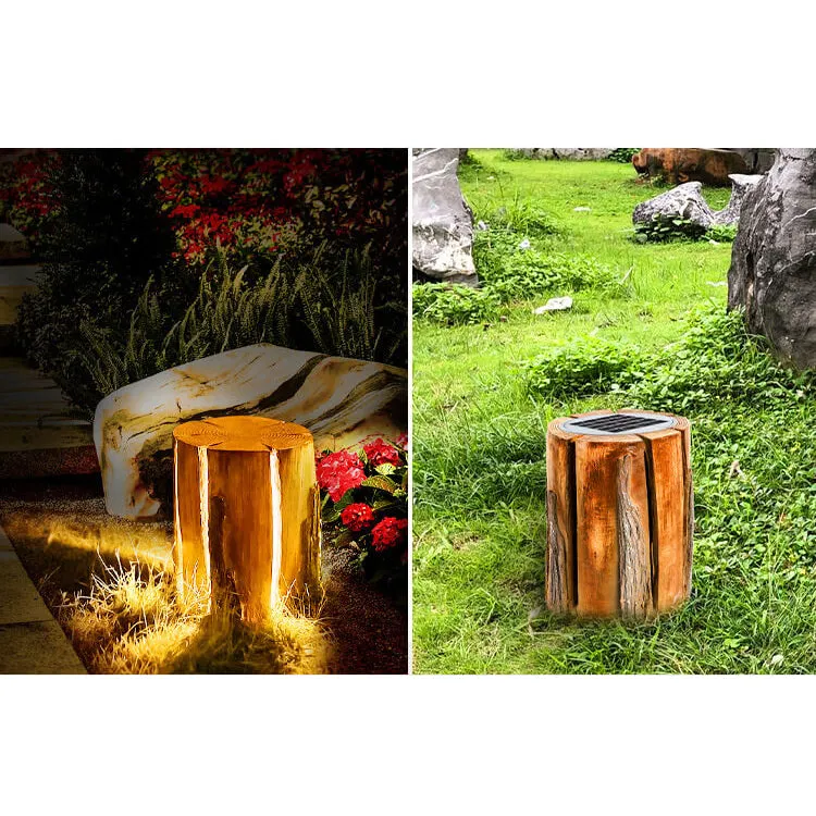 Creative Simulation Stump Resin LED Courtyard Lawn Landscape Light