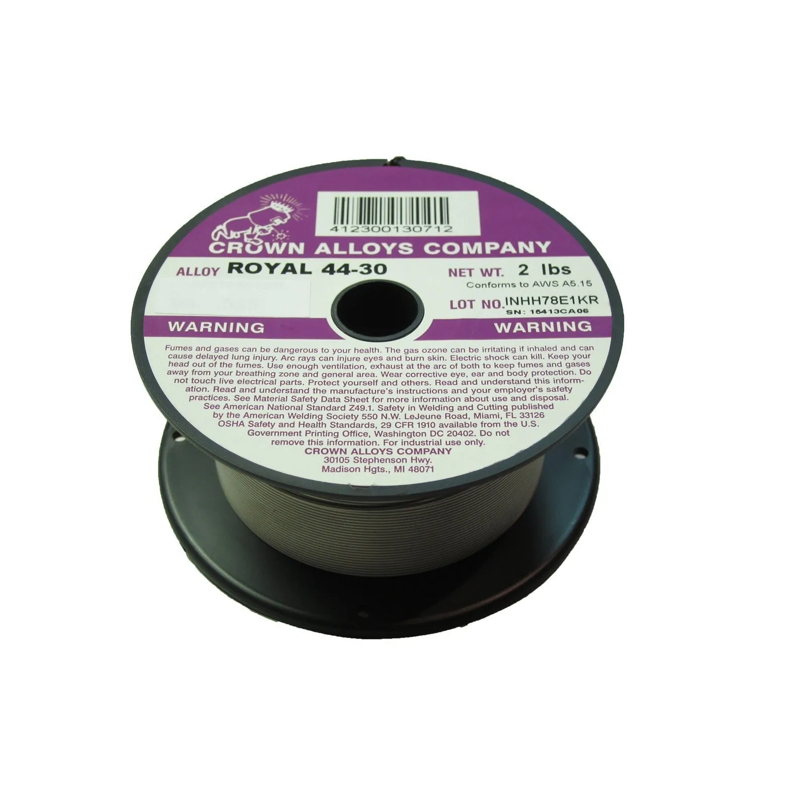 Crown Alloy .035 x 2# ROYAL 44-30 Nickel-Iron-Manganese (ER NiFeMn-CI) MIG 2 lb SPOOL (RS44/1F)