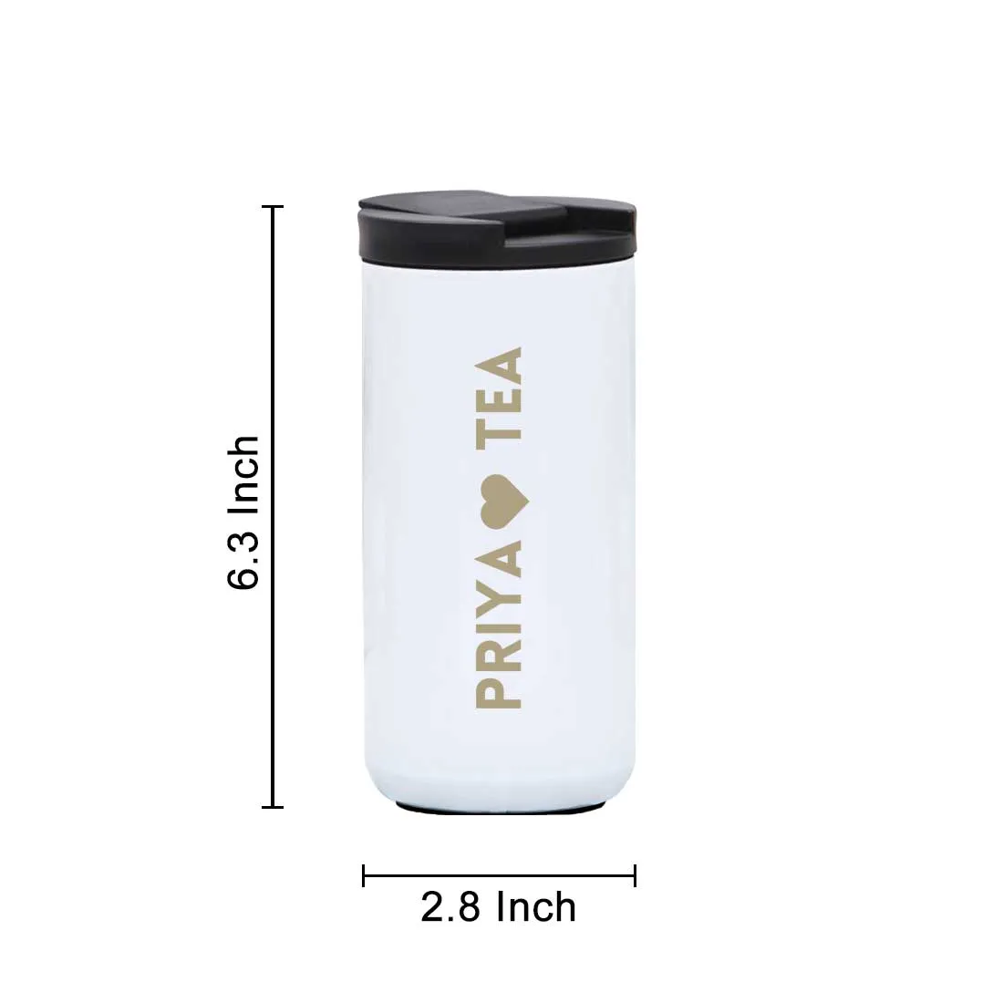 Customized Insulated Coffee Cup Tumbler with Name Engraved Design (400 ML) - TEA