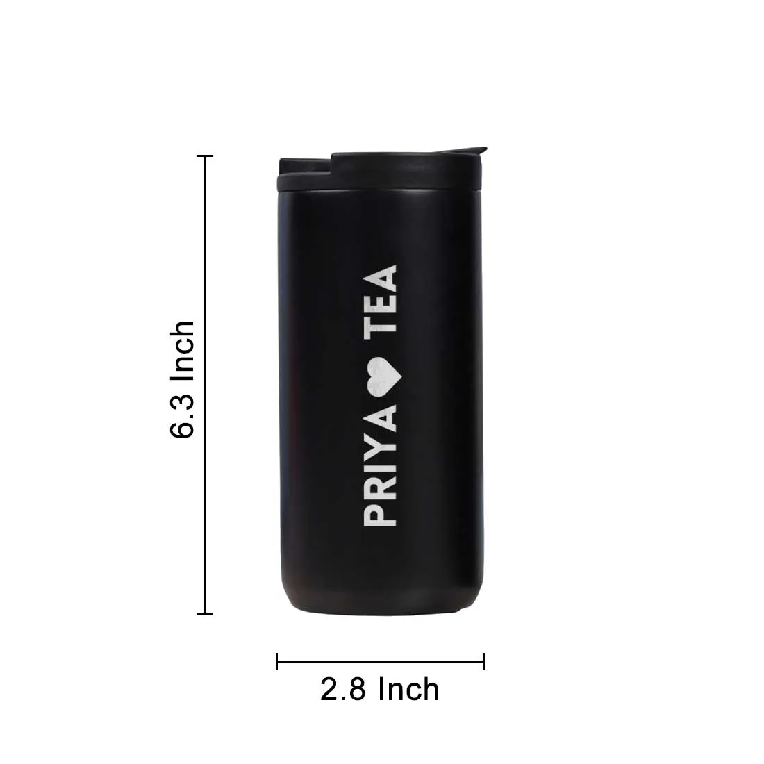 Customized Insulated Coffee Cup Tumbler with Name Engraved Design (400 ML) - TEA