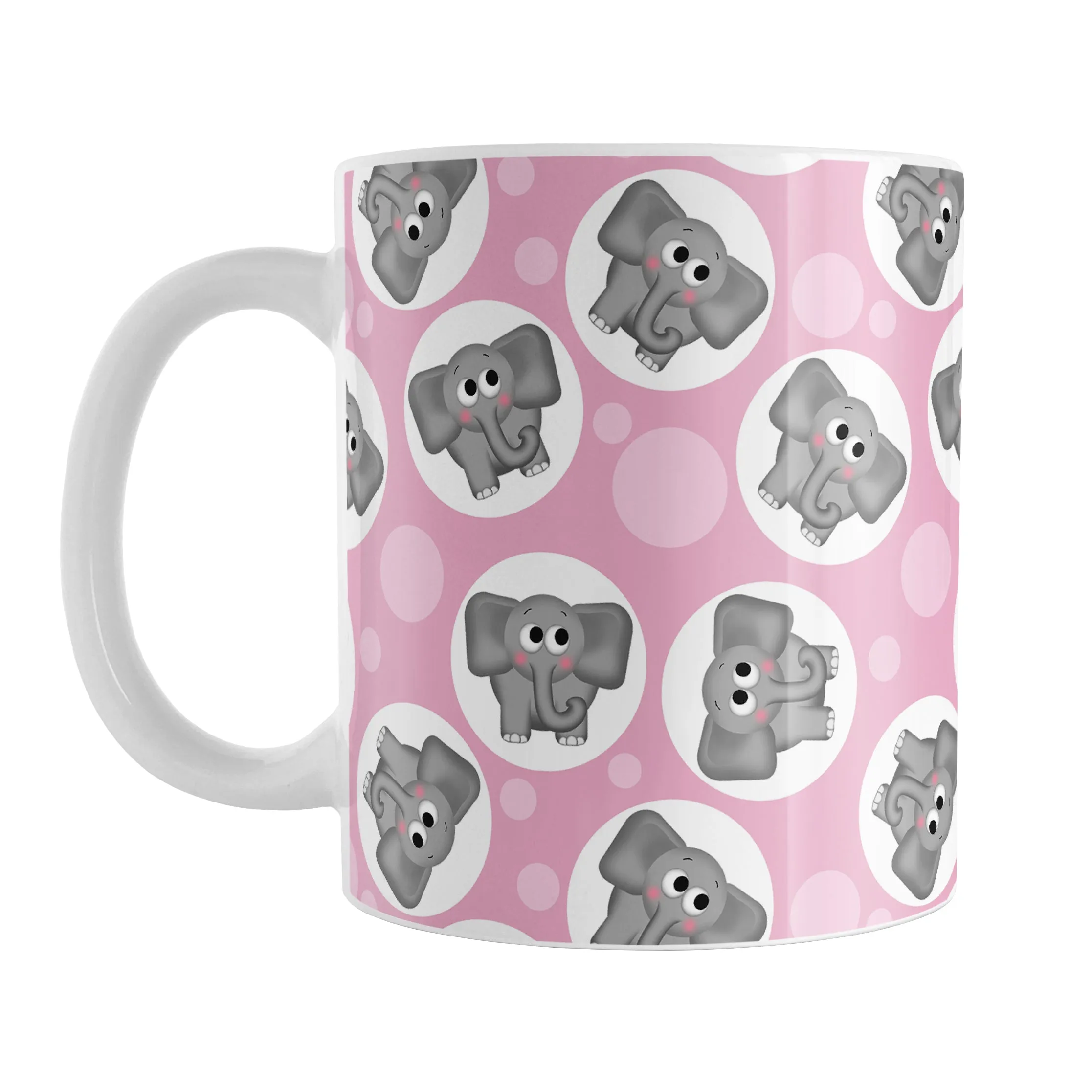 Cute Pink Elephant Pattern Mug