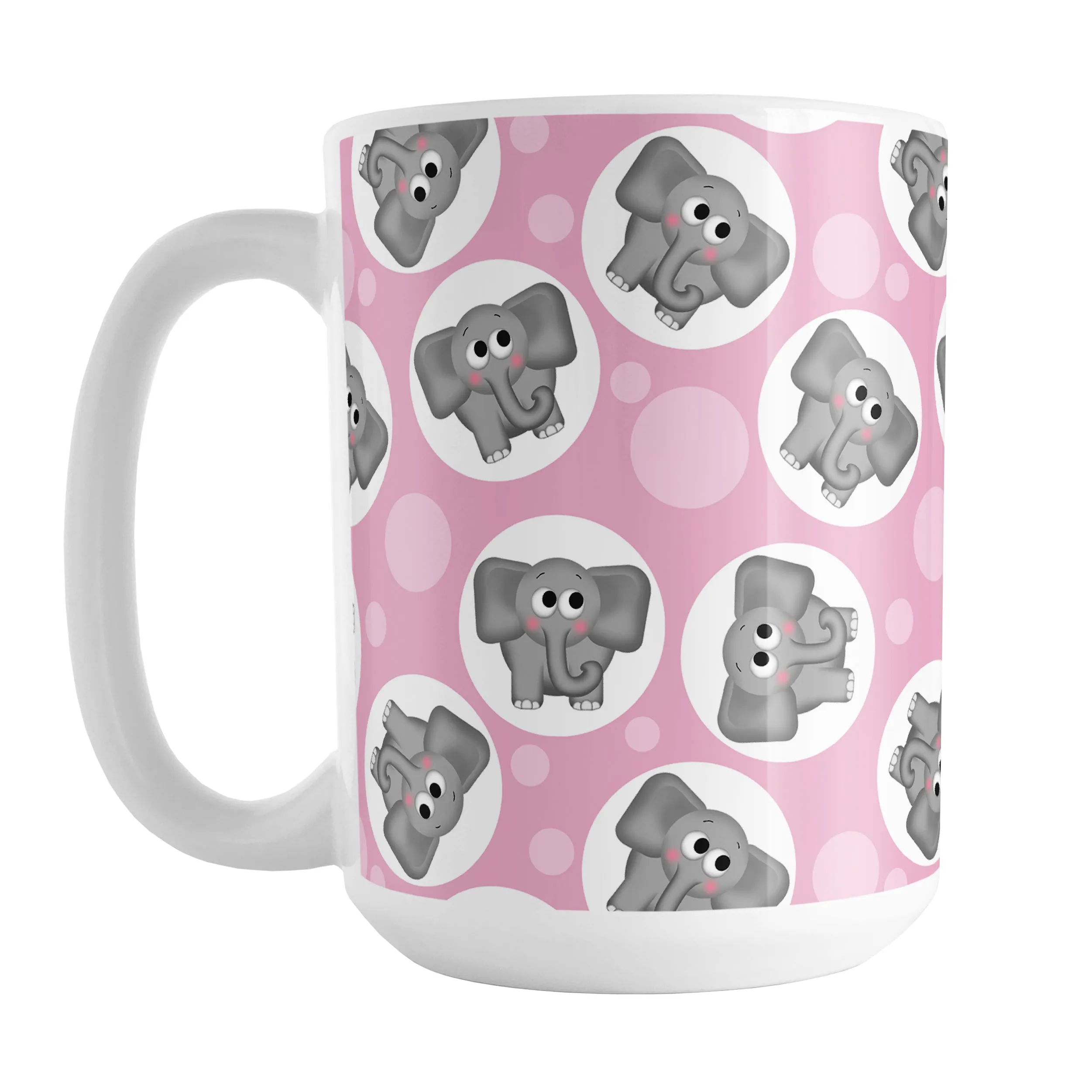 Cute Pink Elephant Pattern Mug