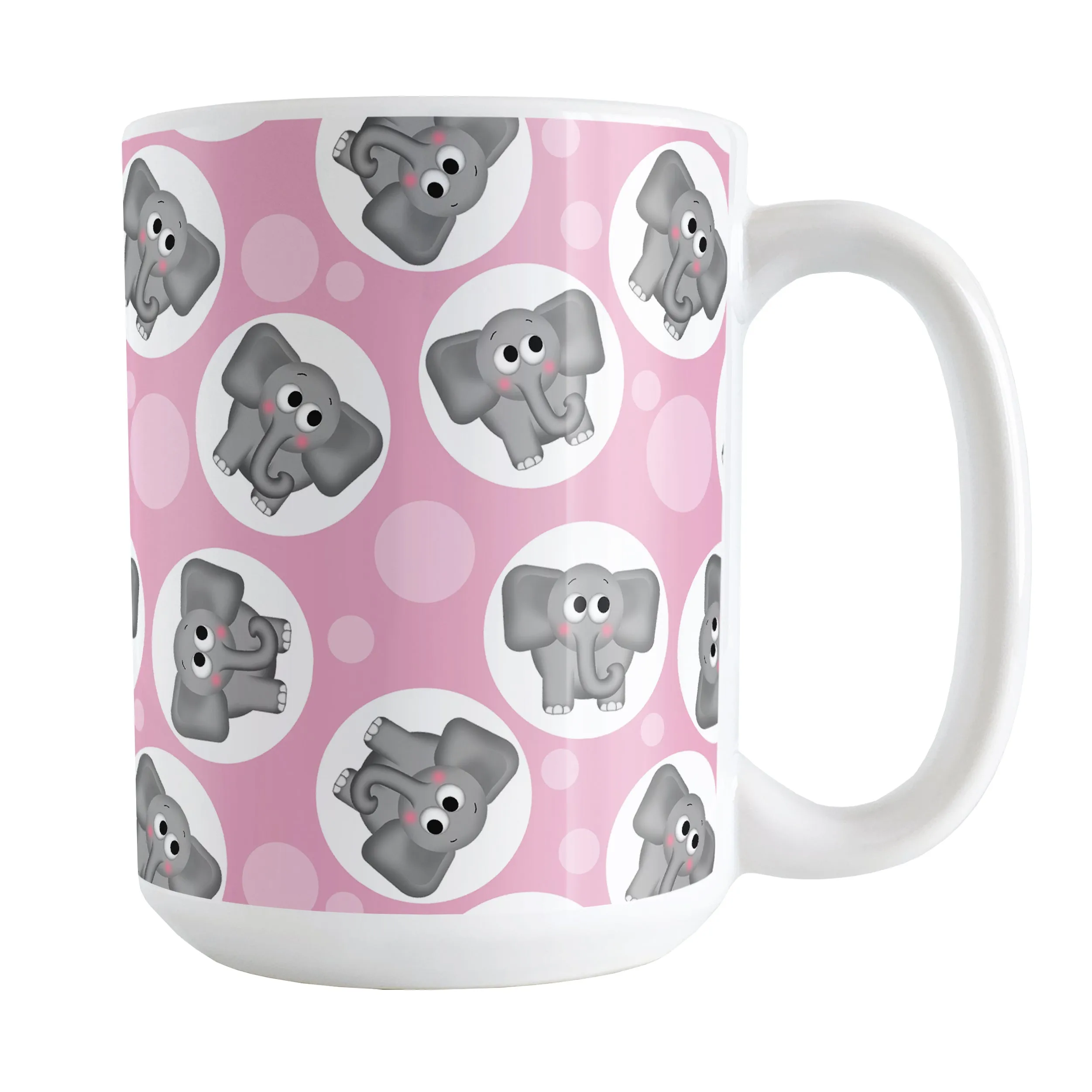 Cute Pink Elephant Pattern Mug