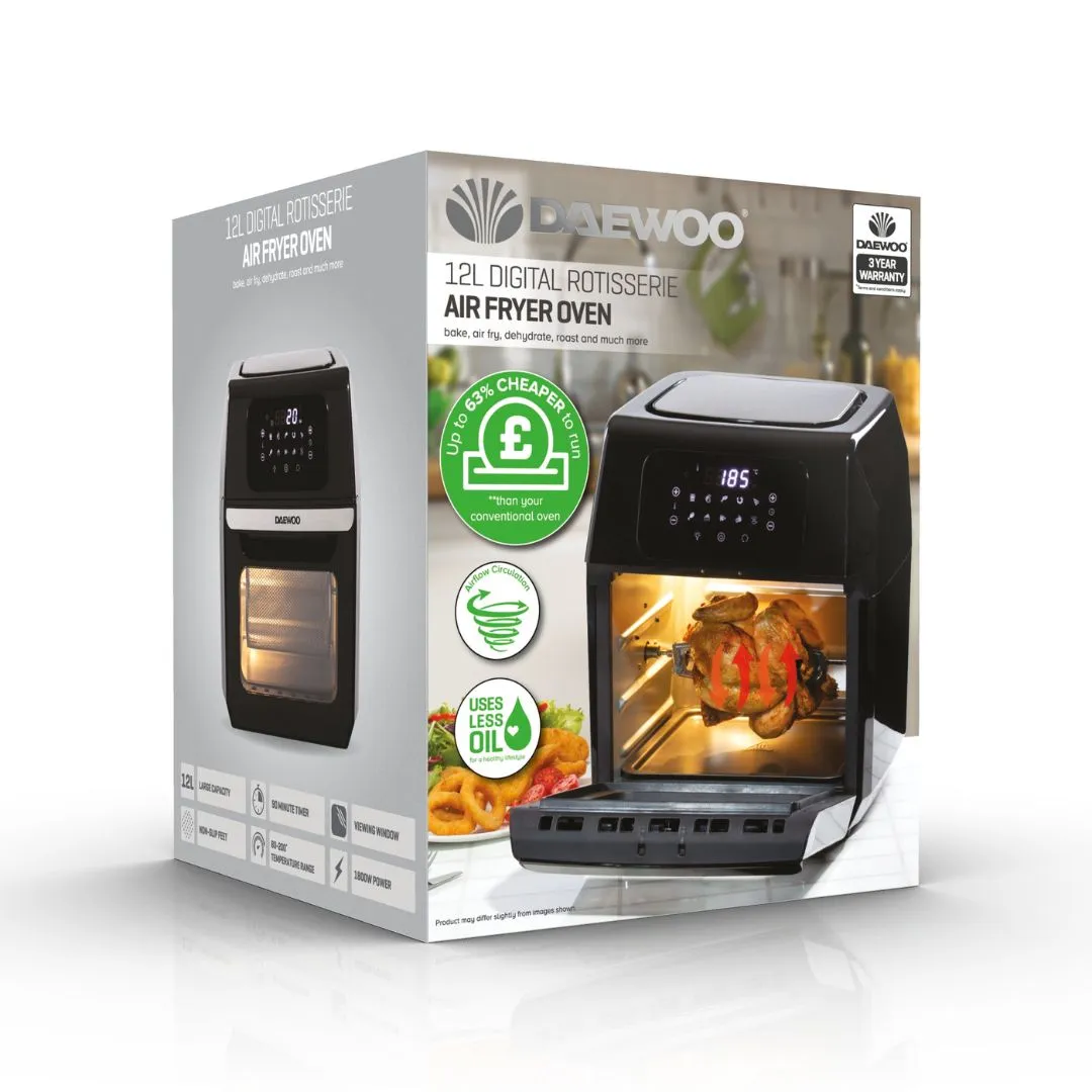 Daewoo Digital Air fryer Oven with Rapid Air Circulation 12L 1800W