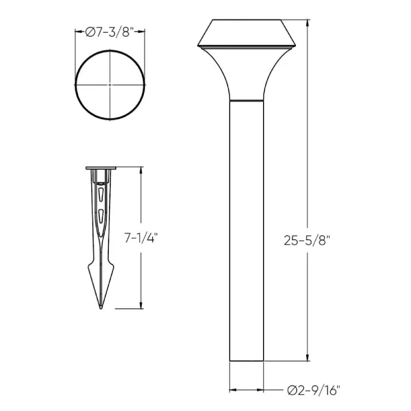 Dals LPL26-CC Beacon 26" Tall LED Path Light, 5CCT Selectable