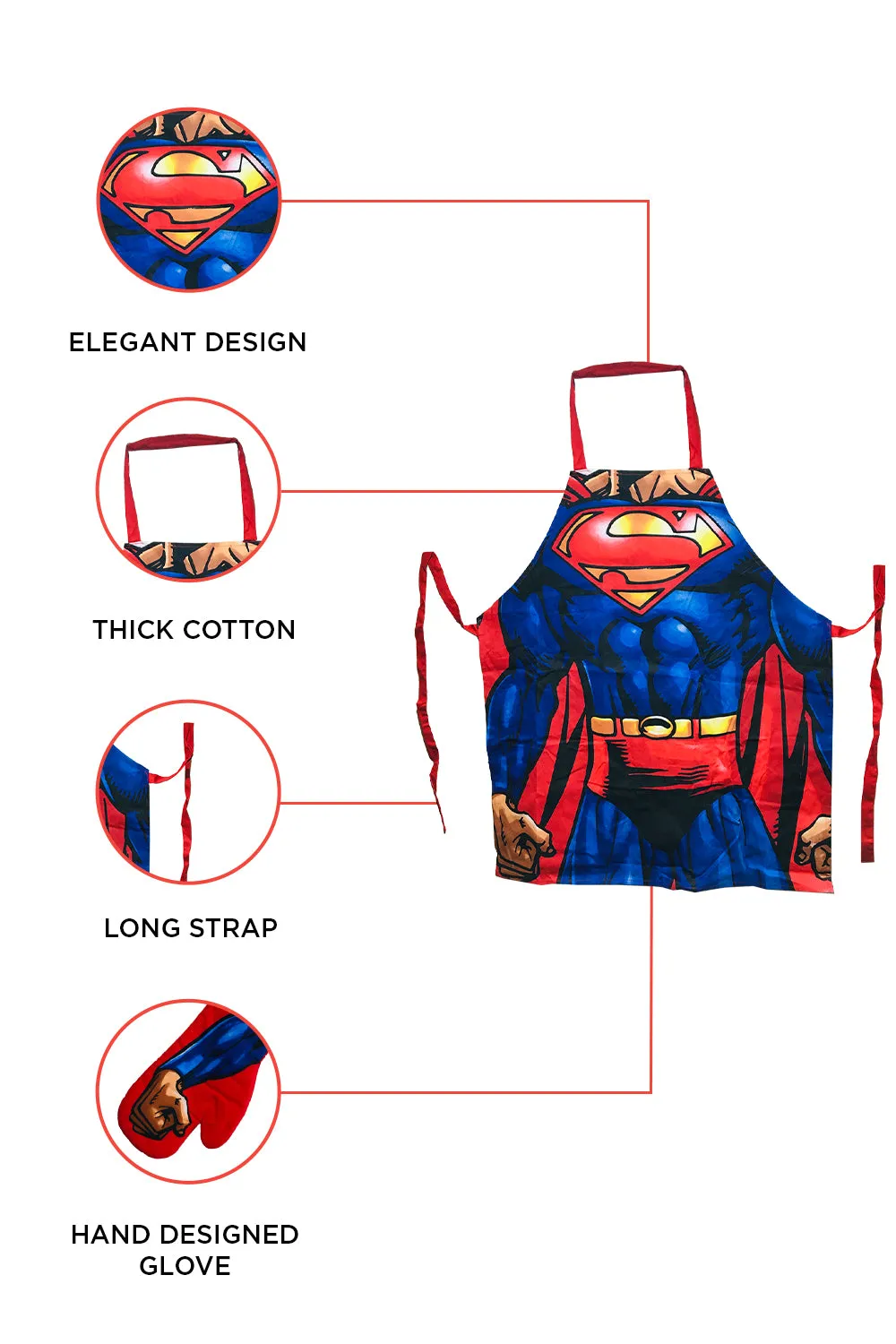 DC Superman Torso Apron and Oven Glove Set