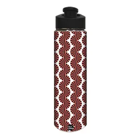 Designer Stainless Steel Water Bottle -  Brown Retro Art