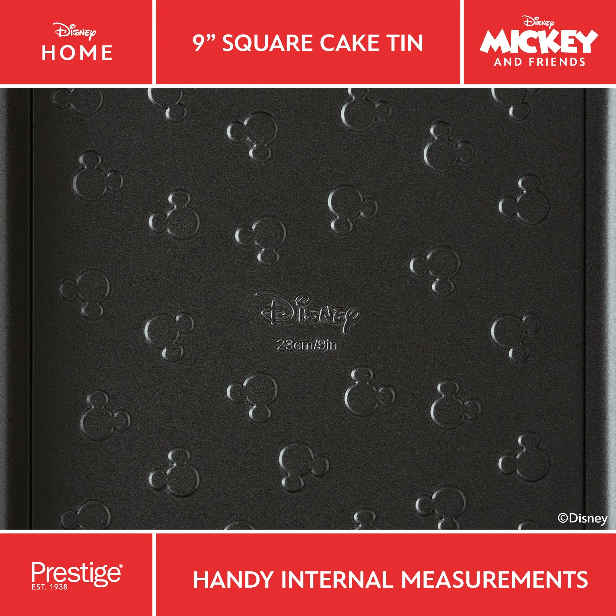 Disney Bake with Mickey: Non-Stick Square Cake Tin - 23cm x 23cm