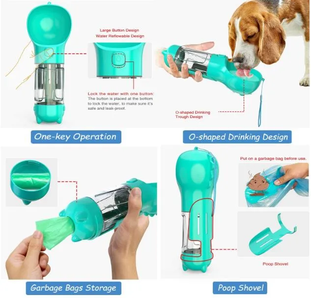 Dog water bottle multifunctional