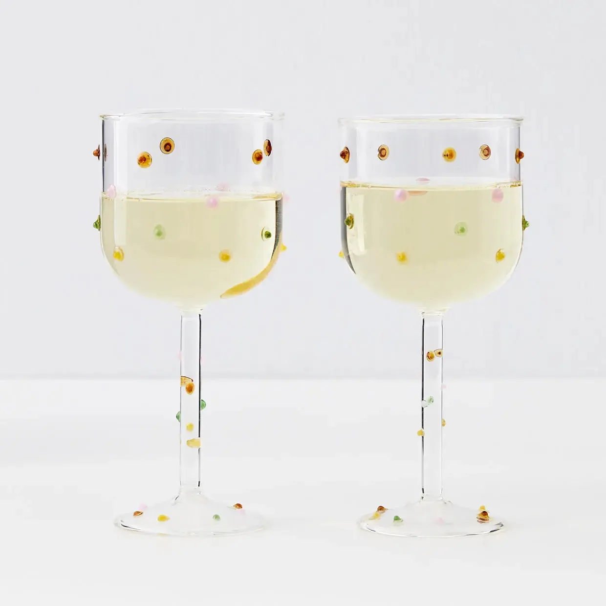 Dotted Wine Glass Clear Set