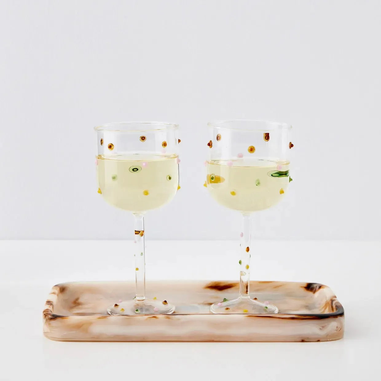 Dotted Wine Glass Clear Set