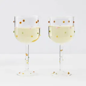 Dotted Wine Glass Clear Set