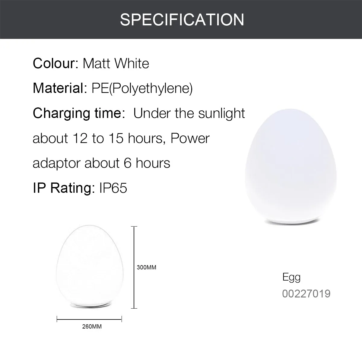 EGG Outdoor Garden LED RGB Solar Ball Light Solar charging IP65