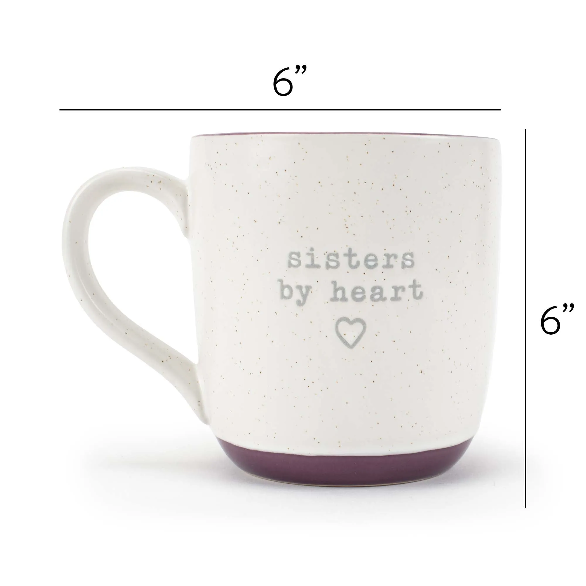 Elanze Designs Sisters By Heart Speckled Purple 13 ounce Ceramic Coffee Mug