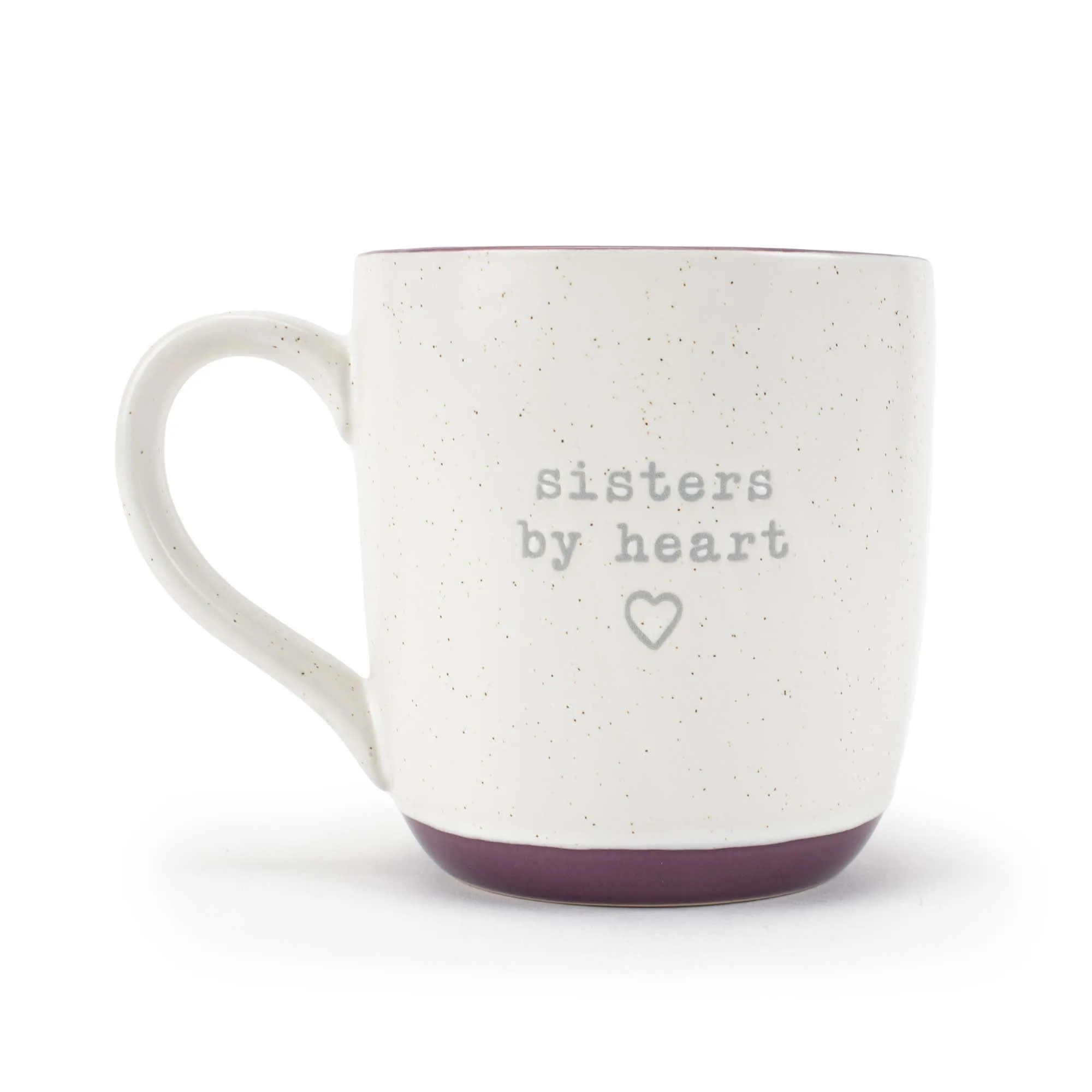 Elanze Designs Sisters By Heart Speckled Purple 13 ounce Ceramic Coffee Mug