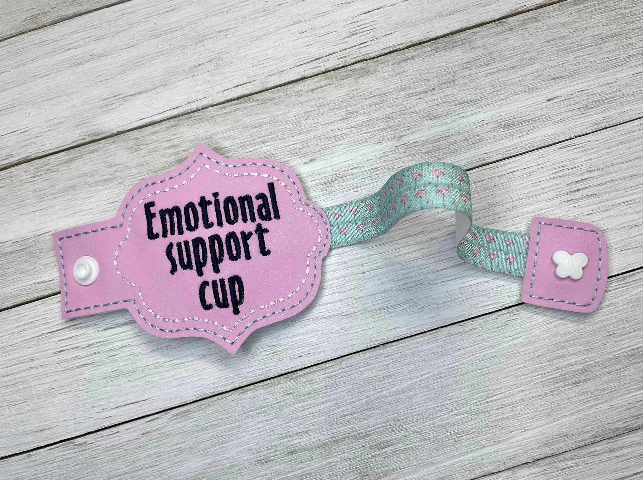 Emotional Support Cup Bottle Band machine embroidery design DIGITAL DOWNLOAD