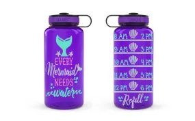 Every Mermaid Needs Water Water Tracker, Motivational Fitness Water Bottle, Mermaid Water Bottle, Water Tracker, Water Bottle Tracker