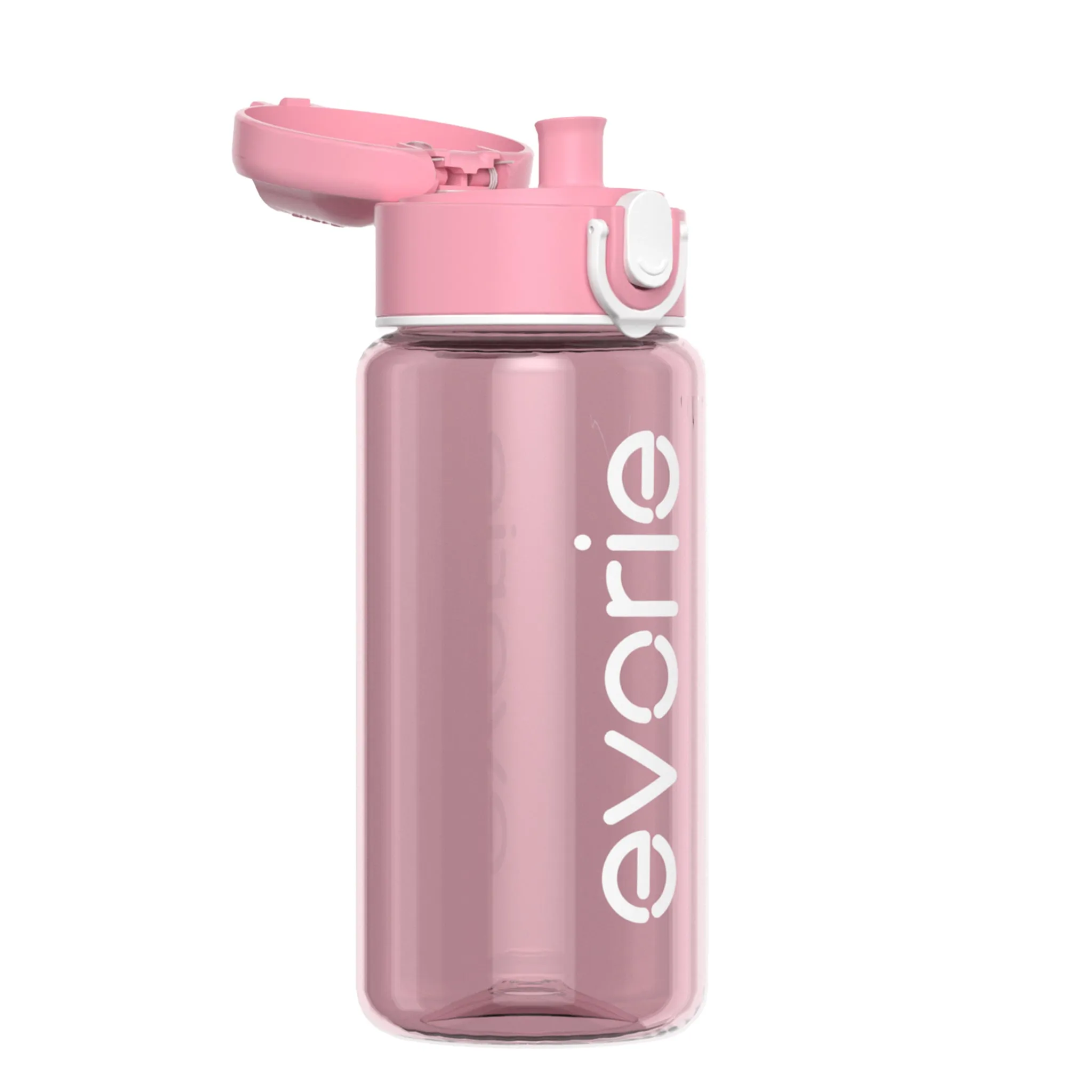 Evorie Tritan Kids Drinking Spout Water Bottle 380mL, Classic Pink