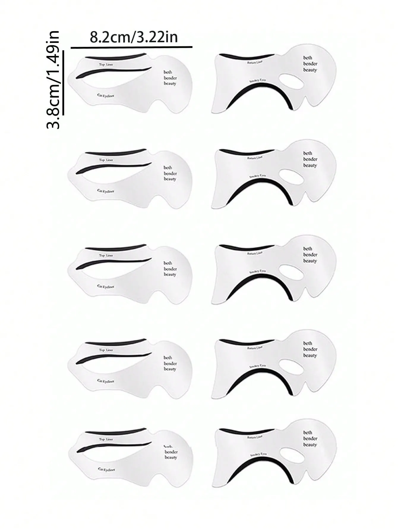 Eyeliner Stencils,10Pcs Reusable Eyeliner Stencil Template For Eye Makeup