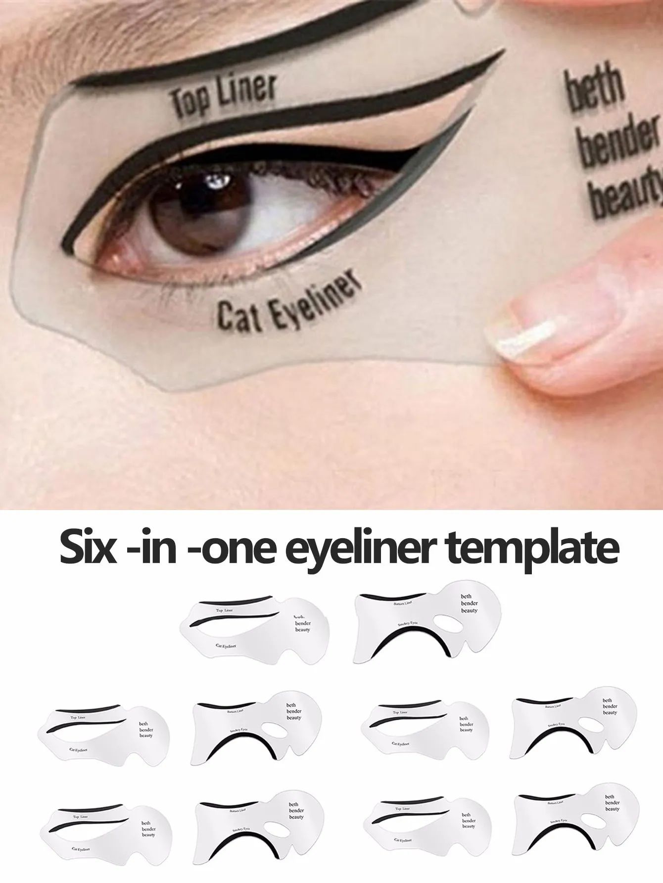 Eyeliner Stencils,10Pcs Reusable Eyeliner Stencil Template For Eye Makeup