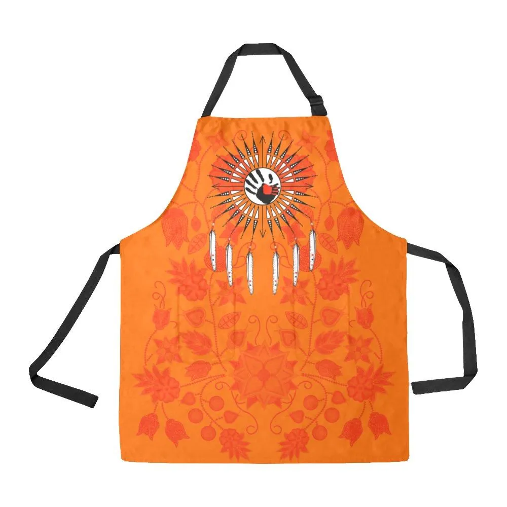 Floral Beadwork Real Orange Feather Directions Apron