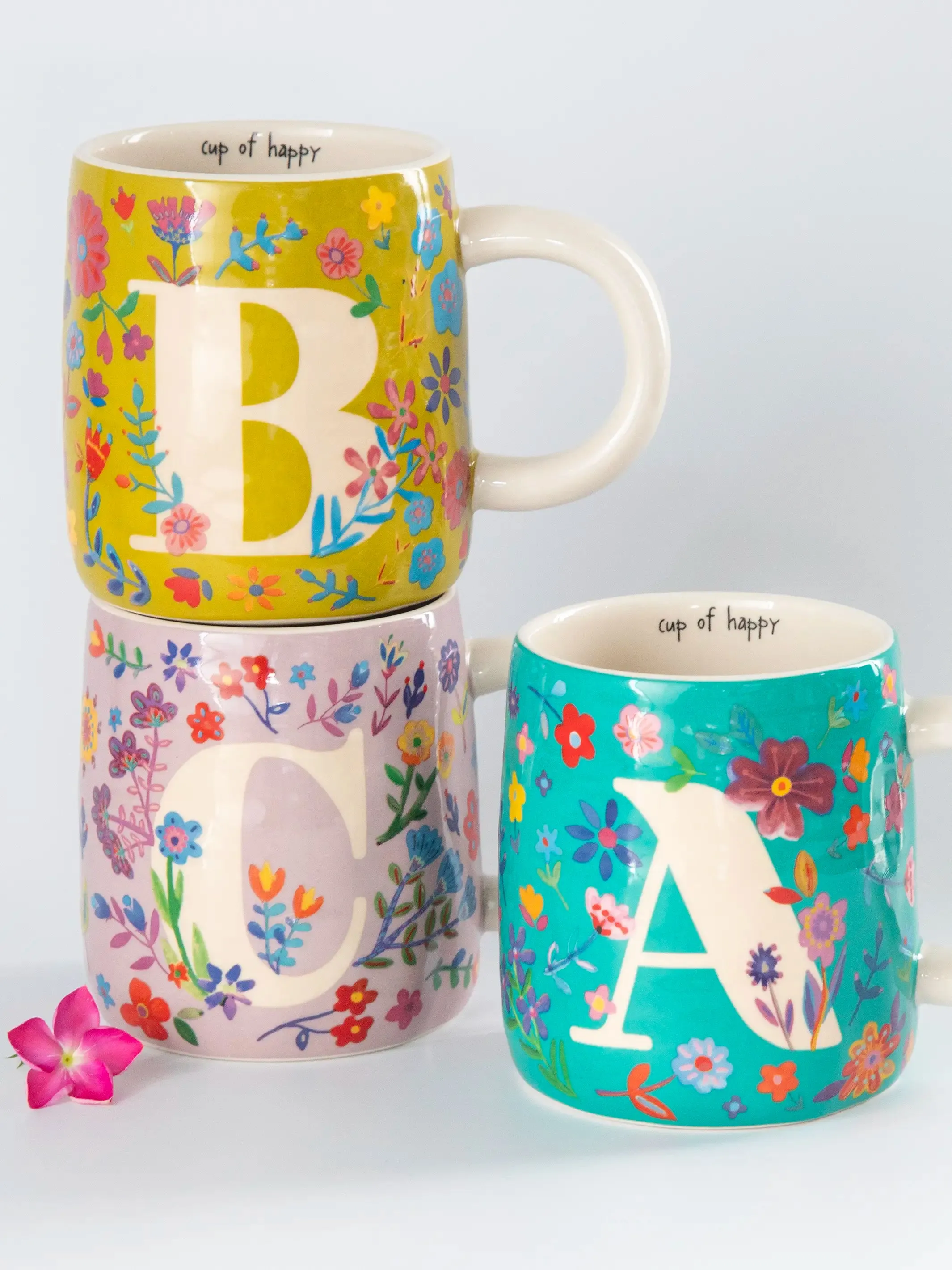 Floral Initial Mug - L