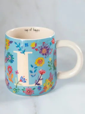 Floral Initial Mug - L