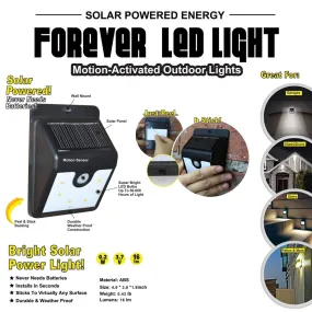 Forever LED Solar Motion-Activated Outdoor Light - Black (Single)