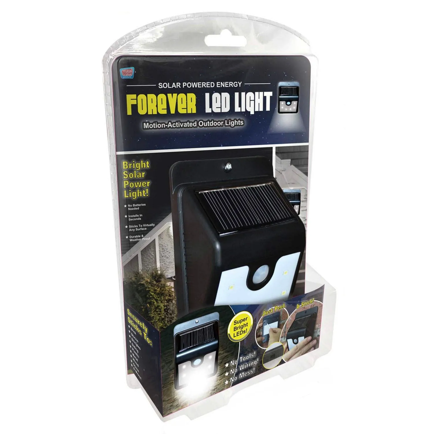 Forever LED Solar Motion-Activated Outdoor Light - Black (Single)